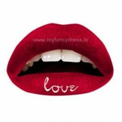My Fancy Dress Red Love Temporary Lip Tattoo Costume Accessories