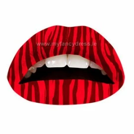 My Fancy Dress Red Zebra Temporary Lip Tattoo Costume Accessories 3 My Fancy Dress Red Zebra Temporary Lip Tattoo Costume Accessories