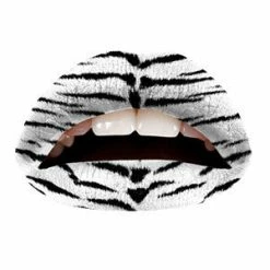 My Fancy Dress Animal White Tiger Temporary Lip Tattoos