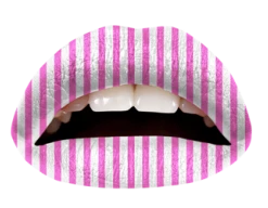 My Fancy Dress Pink Candy Stripes Violent Lips Temporary Lip Tattoo Facepaints & FX