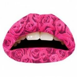 My Fancy Dress Violent Lips Pink Roses Temporary Lip Tattoos Valentines
