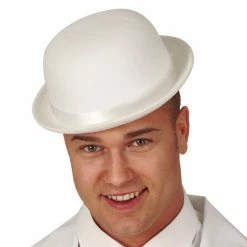 Fiestas Guirca White Bowler Hat Felt
