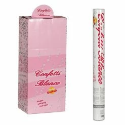 Fiestas Guirca Party Supplies White Confetti Cannon 50cm