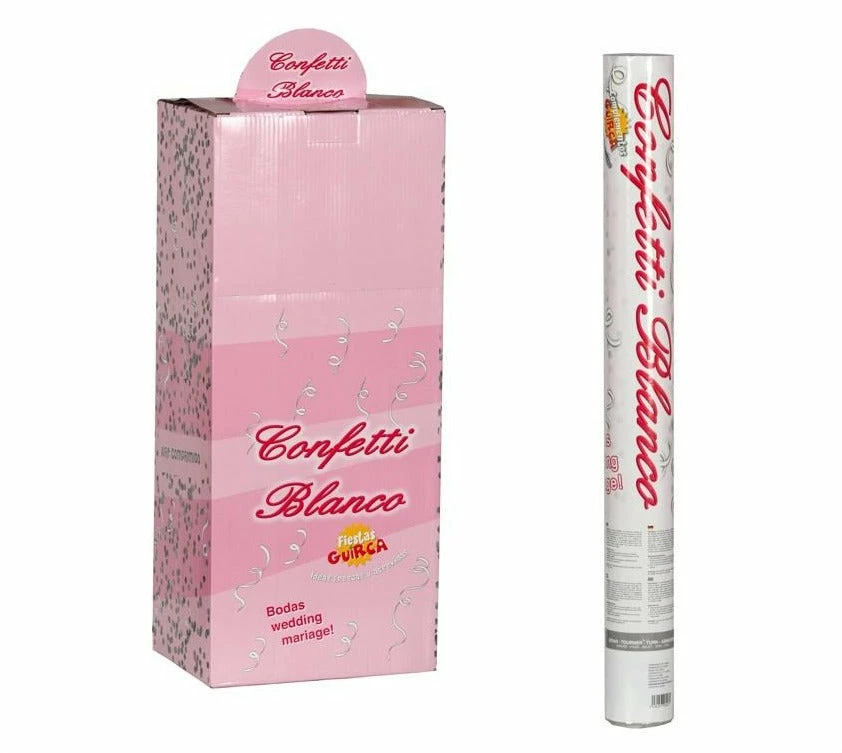 Fiestas Guirca Party Supplies White Confetti Cannon 50cm 3 Fiestas Guirca Party Supplies White Confetti Cannon 50cm