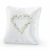 Partydecor Wedding White Flower Ring Bearer Pillow 2 Partydecor Wedding White Flower Ring Bearer Pillow