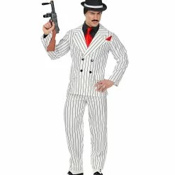 Widmann White Gangster Suit Costume Men's