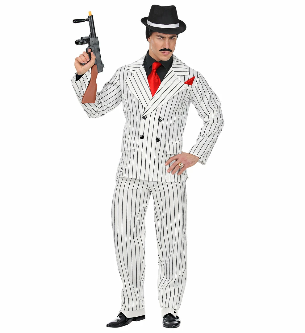 Widmann White Gangster Suit Costume Men's 3 Widmann White Gangster Suit Costume Men's