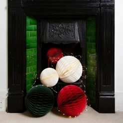 Talking Tables Christmas Gift And Decoration Ideas White Glitter Honeycomb Decoration 30cm