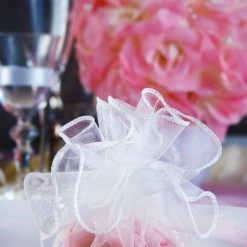 Partydecor 10 White Organza Bags Large 25cm Wedding Favours