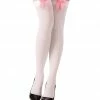 Widmann Costume Accessories White Thigh Highs With Pink Vichy Bows