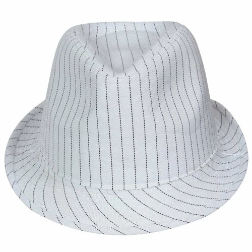 Wicked 1920's White Pinstripe Fedora Hat 3 Wicked 1920's White Pinstripe Fedora Hat
