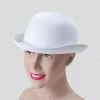 My Fancy Dress White Bowler Hat Satin Finish 2 My Fancy Dress White Bowler Hat Satin Finish
