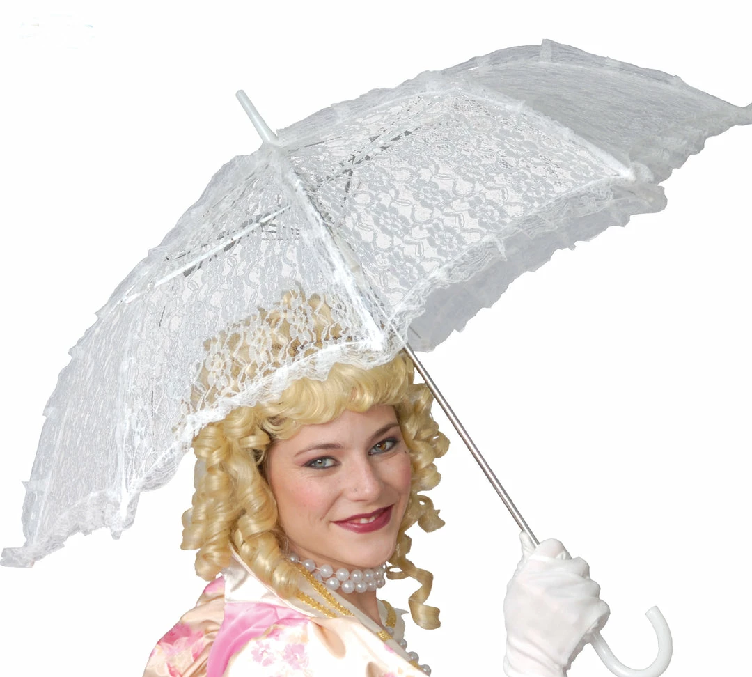 Fiestas Guirca Victorian Costumes Victorian Edwardian White Lace Parasol Umbrella 3 Fiestas Guirca Victorian Costumes Victorian Edwardian White Lace Parasol Umbrella