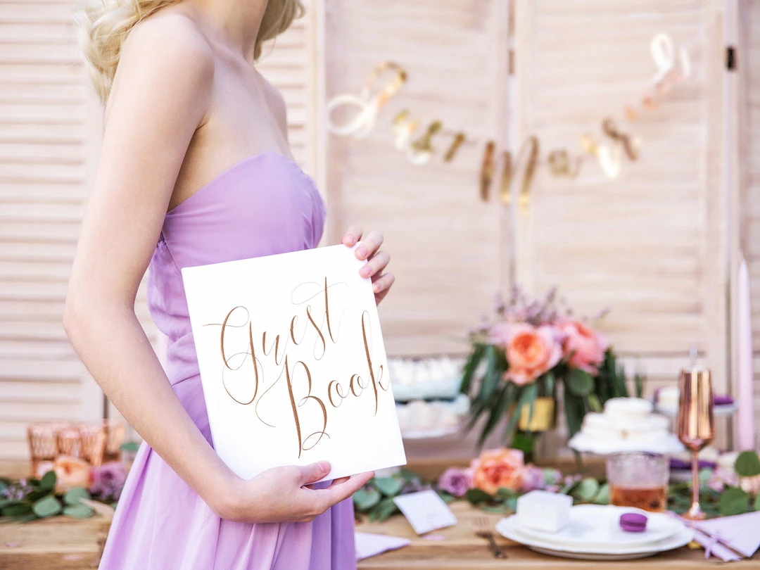 Partydecor White & Gold Wedding Guest Book 3 Partydecor White & Gold Wedding Guest Book