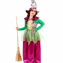 Widmann Halloween Witch Costume Child Green And Purple