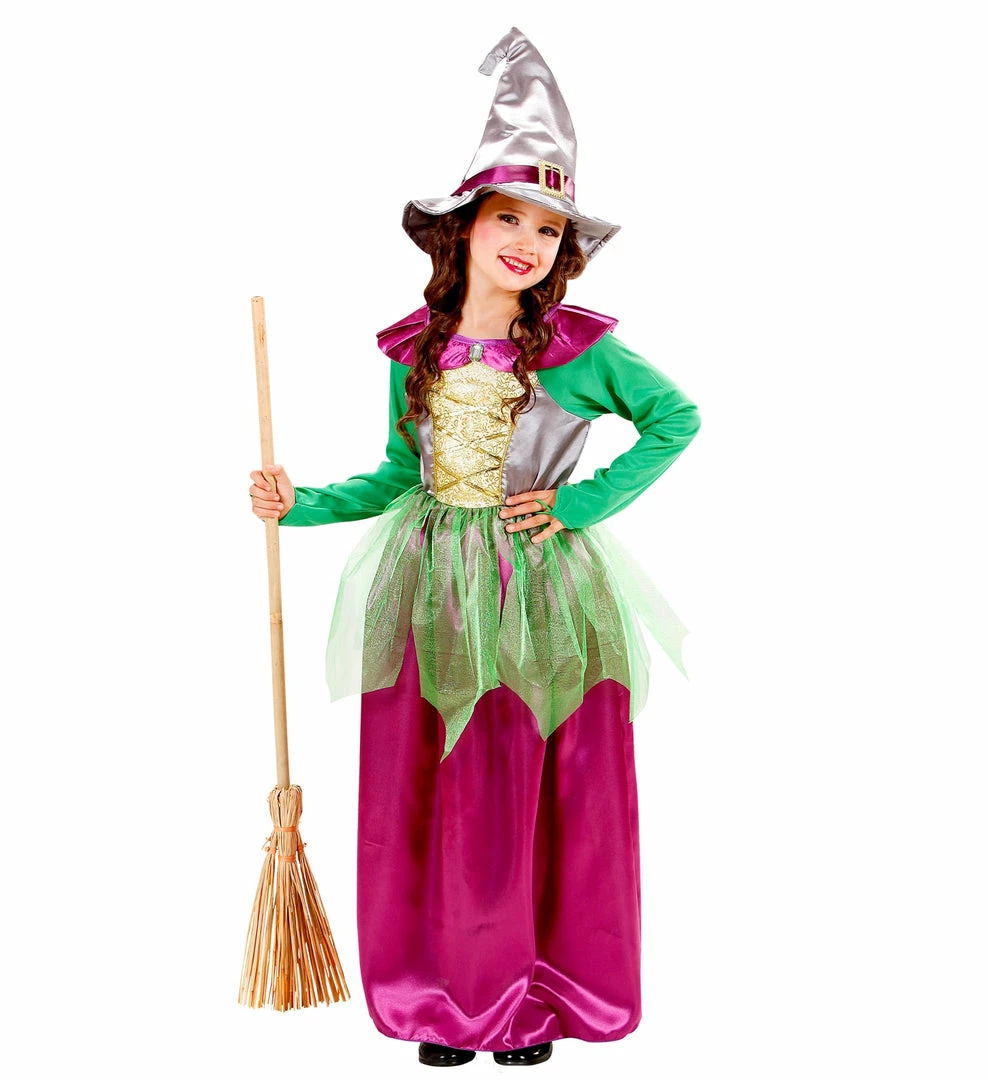 Widmann Halloween Witch Costume Child Green And Purple 3 Widmann Halloween Witch Costume Child Green And Purple