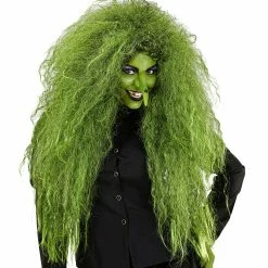 Spooky World 9 Widmann Witch Wig Green