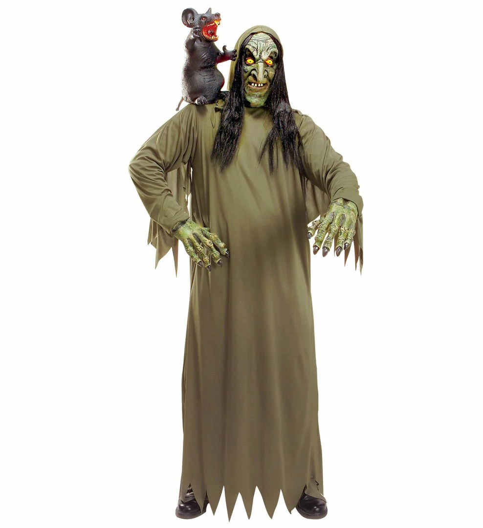 Widmann Witches Mask And Hands Costume 3 Widmann Witches Mask And Hands Costume