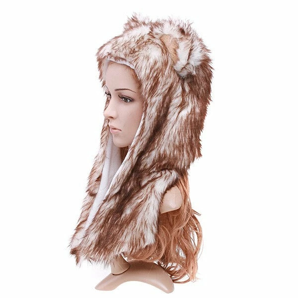 My Fancy Dress Animal Wolf Hat Brown And White 4 My Fancy Dress Animal Wolf Hat Brown And White