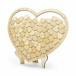 Partydecor Wooden Heart Wedding Guest Book