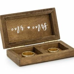 Partydecor Occasions Wooden Wedding Ring Box