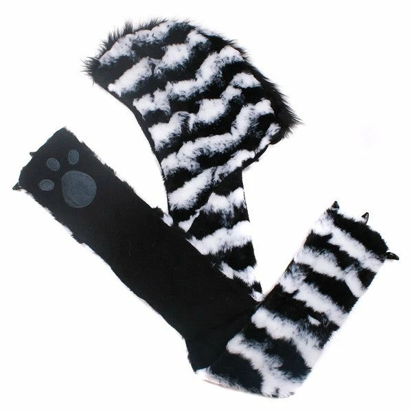 My Fancy Dress Zebra Plush Hat With Paw Scarf Animal 4 My Fancy Dress Zebra Plush Hat With Paw Scarf Animal