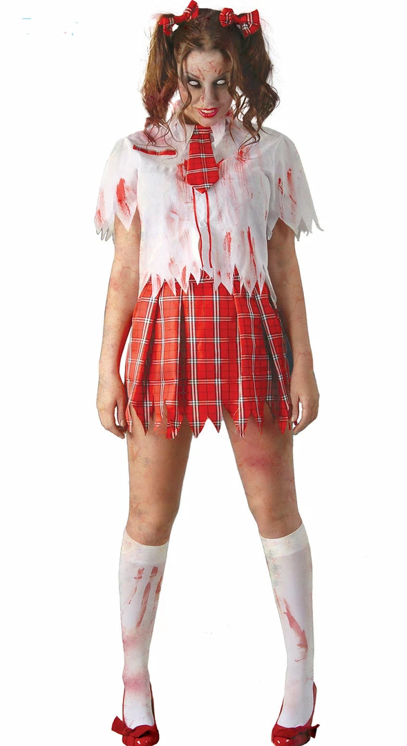 Fiestas Guirca Halloween Zombie College School Girl Costume 3 Fiestas Guirca Halloween Zombie College School Girl Costume