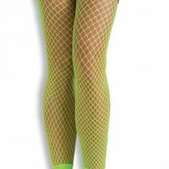 Bristol Neon Green Footless Fishnet Tights