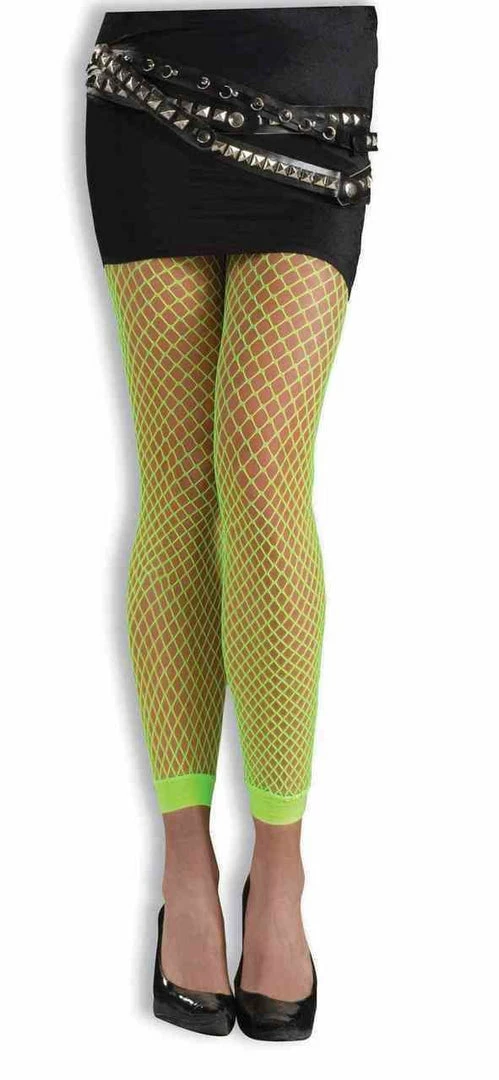 Bristol Neon Green Footless Fishnet Tights 3 Bristol Neon Green Footless Fishnet Tights