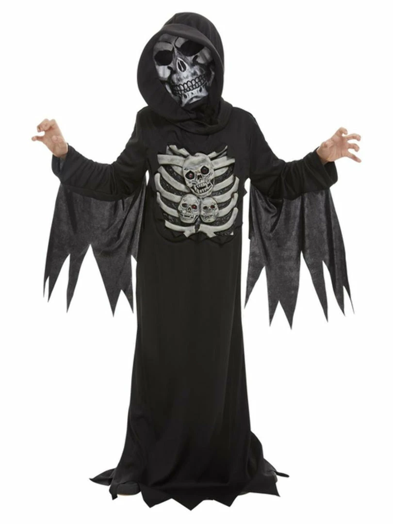 Smiffy's Skeleton Reaper Costume Boys Halloween 3 Smiffy's Skeleton Reaper Costume Boys Halloween