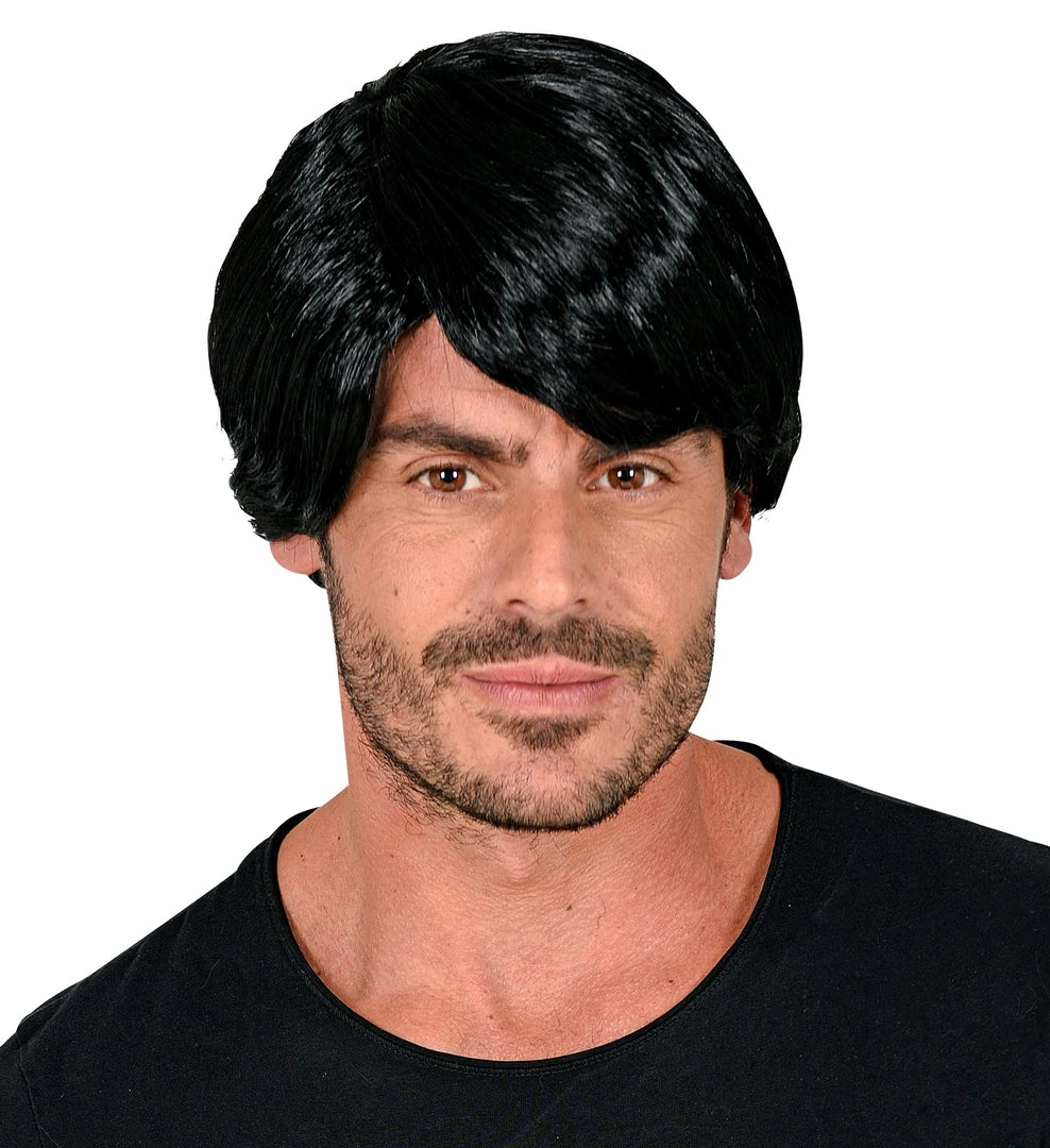 Widmann Black Wig Side Parting Men's Wigs 4 Widmann Black Wig Side Parting Men's Wigs