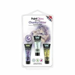 Paintglow Unicorn Tears UV Chunky Glitter Face & Body Gels Pack Facepaints & FX